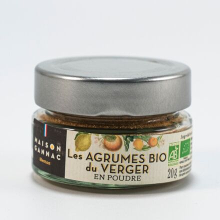 Les agrumes BIO du verger en poudre