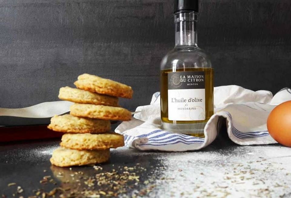 Sablé parmesan et huile d'olive mandarine